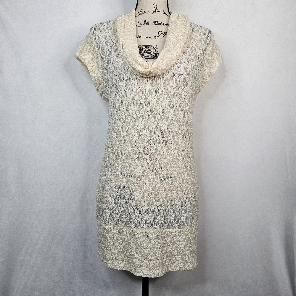 Cache lace overlay vintage y2k cowl neck dress sz M
